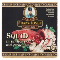 Franz Josef Kaiser Calamar în ulei cu aromă de usturoi 80 g