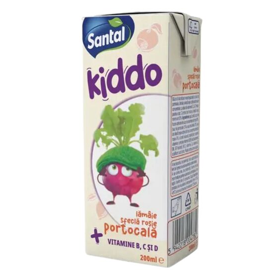 Bautura necarbogazoasa cu portocale, sfecla si mar Santal Kiddo, 0.2 l