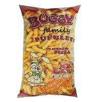 Pufuleți crocanți cu gust de pizza, Buggy Family, 150g