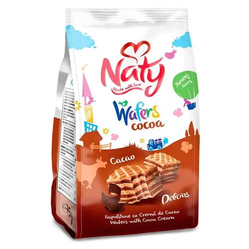 Napolitane cu crema de cacao Naty 75 g