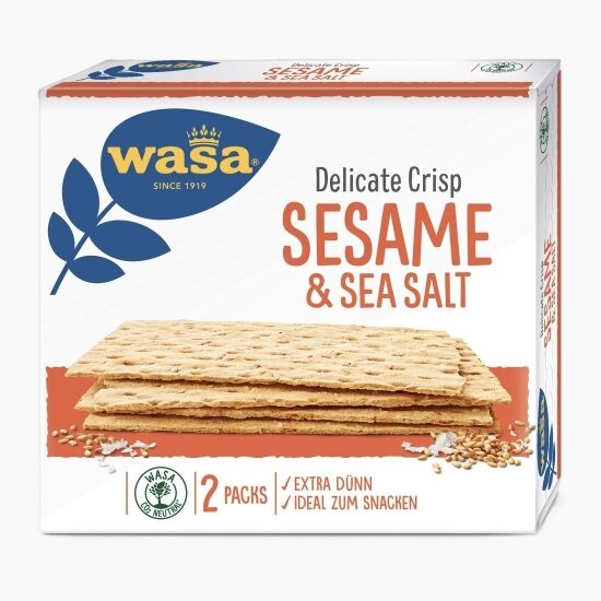 Pâine crocantă cu susan și sare de mare Wasa Delicate Crisp, 190g