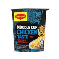 Preparat instant cu fidea, gust de pui, piper negru si ardei iute Maggi Noodle Cup, 63 g
