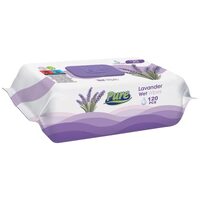 Șervețele umede PURE pentru suprafețe, parfum de lavandă, cu capac, 120 buc