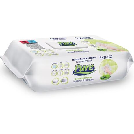 Șervețele umede PURE pentru suprafețe cu Herbal, 100 buc/pachet