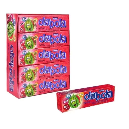 Guma de mestecat cu aroma de pepene si tatuaj temporar Olabola Tattoo, 20 buc.