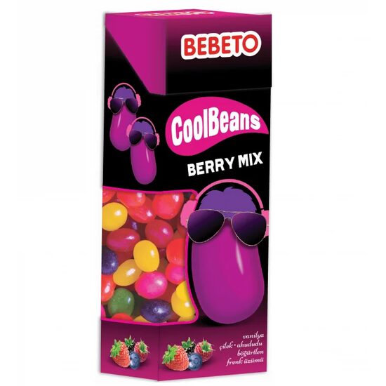 Jeleuri Bebeto Cool Beans Berry Mix 30 g – Jeleuri gumate cu arome de fructe de pădure, 12 buc.