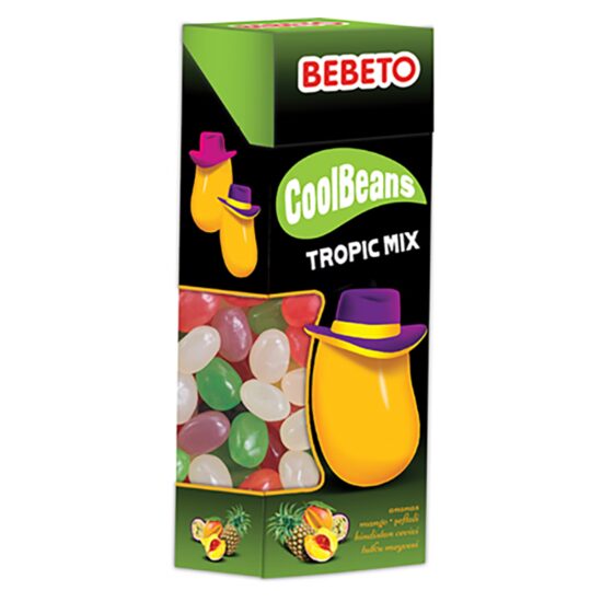 Jeleuri Beans Tropic Mix fructe tropicale, 12 buc x 30 g, Bebeto