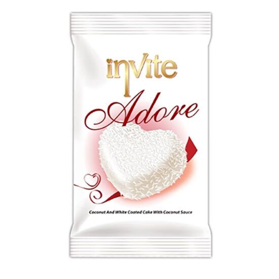 Prajitura cu Fulgi de Cocos, 50 g, Invite Adore, 24 buc.