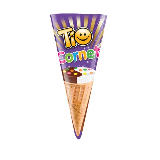 Tio CORNET – Napolitane cu cremă de alune, vanilie și drajeuri colorate – 25g x 24