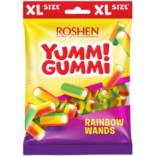 Jeleuri aroma fructe Roshen Yummi Gummi Rainbow Wands, 165g