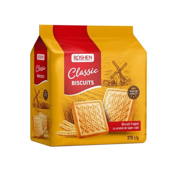 Biscuiti aroma lapte copt Roshen Classic, 370g