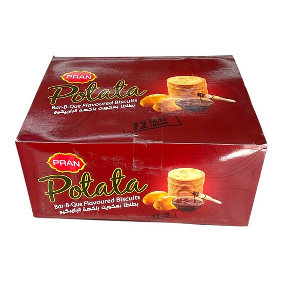 Pran Potato BBQ Flavoured Biscuit 12 x 50 g – Biscuiți Crocanți cu Aromă BarbecueT