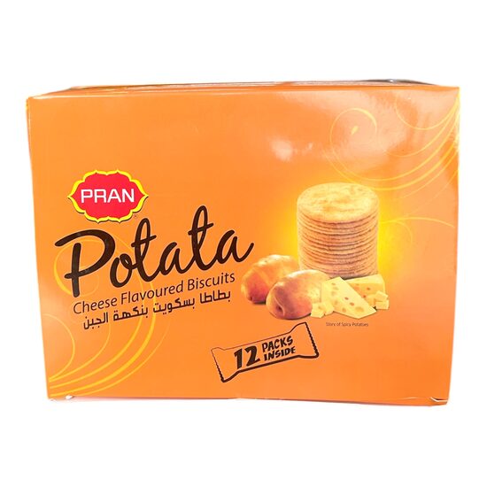 Pran Potato Cheese Flavoured Biscuit 12 x 50 g – Biscuiți Crocanți cu Aromă de Cartofi și Brânză
