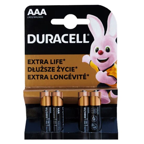 Baterii alcaline Duracell AAAK4, LR03, 4 buc