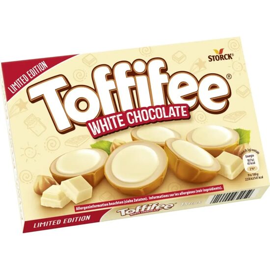 Bomboane cu alune, crema din lapte si ciocolata alba Toffifee, 125 g