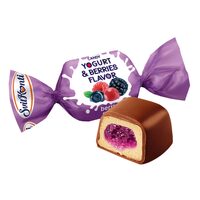 Bomboane asortate cu fondant delicat cu aromă de iaurt și umplutură fină de jeleu cu aromă de fructe de pădure Konti, 1kg