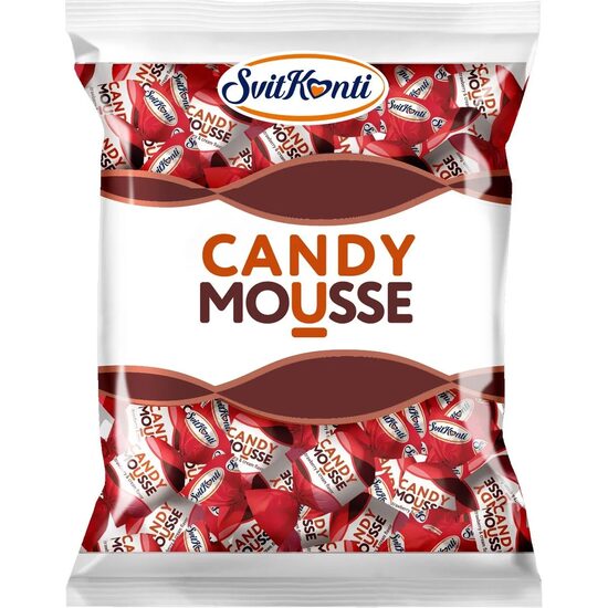 Bomboane cu aroma de capsuni si frisca SvitKonti Candy Mousse, 1 kg
