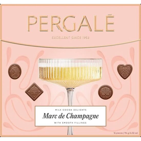 Praline asortate Marc de Champagne, 114 g Pergale