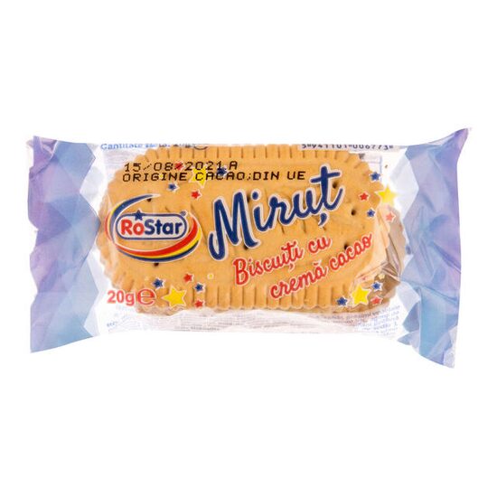Rostar Biscuiți cu Cacao Mirut 20 g, cutie 160 buc.