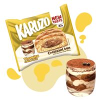 Karuzo Tiramisu Cream Taste – croissant cu cremă și aromă de tiramisu, 82g
