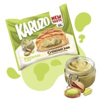 Karuzo Pistachio Cream Croissant – croissant cu cremă de fistic, 82 g