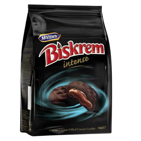 Biskrem Intense Biscuiți cu Cremă de ciocolata neagra, 160g