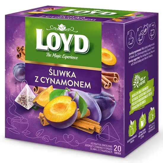Loyd Plum & Cinnamon – Ceai de fructe cu prune și scorțișoară, 20 plicuri