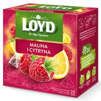 Loyd Raspberry & Lemon – Ceai de fructe cu zmeură și lămâie, 20 plicuri