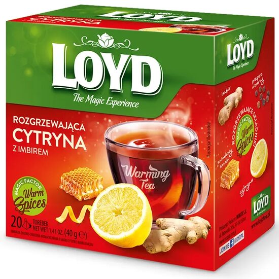 Loyd Warming Tea Ginger, Lemon & Honey – Ceai cu ghimbir, lămâie și miere, 20 plicuri