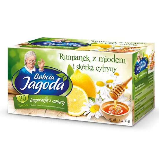 Grandma's Chamomile Tea with Honey & Lemon – Ceai de mușețel cu miere și lămâie, 20 plicuri