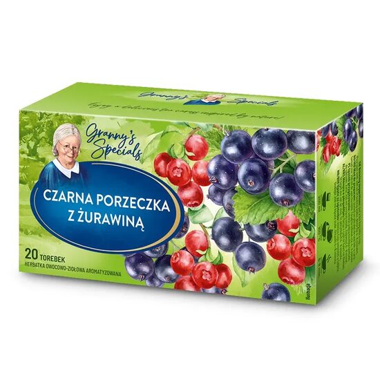Grandma's Blackcurrant & Cranberry – Ceai de fructe cu coacăze negre și merișoare, 20 plicuri