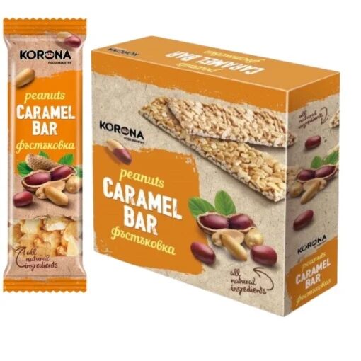 Batoane Caramel Bar Arahide, KORONA, 15 X 45 g