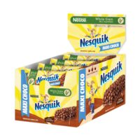 Baton de cereale Nestle Nesquik Maxi Choco cu baza de ciocolata, 16x25g
