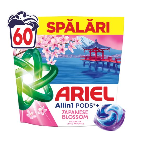 Detergent de rufe capsule Ariel Allin1 PODS Editie Limitata Japanese Blossom, 60 spalari