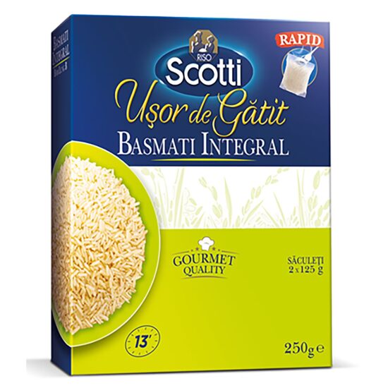 Orez usor de gatit Riso Scotti Basmati Integral, 250 g