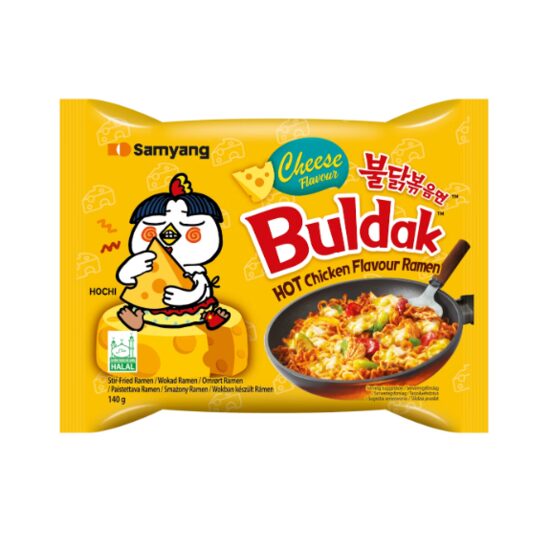 Buldak Hot Chicken Cheese – Ramen Coreean Picant cu Brânză, 140 g