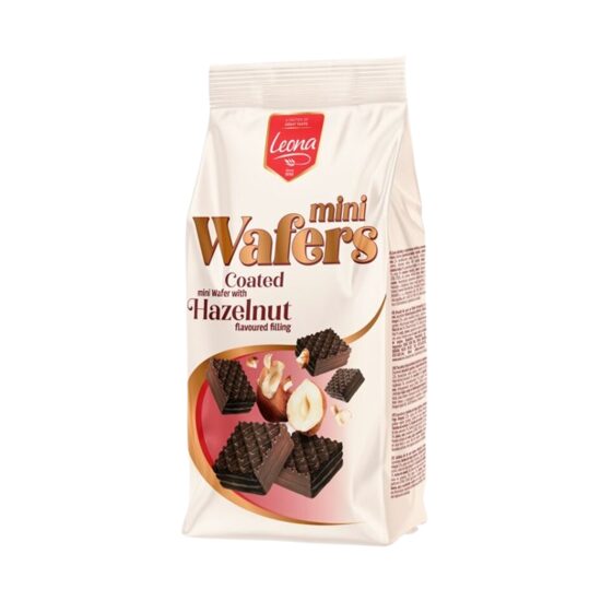 LEONA mini napolitane cu crema de alune si glazura de ciocolata, 150g