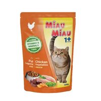 Hrana umeda pentru pisici Miau Miau cu pui si legume in sos 100 g